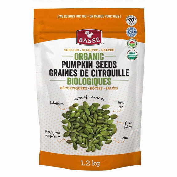 Basse Organic Pumpkin Seeds Roasted & Lightly Salted Pepitas 1.2kg (2.6 lb)