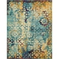 thumbnail image 1 of Unique Loom Vita Médaillons Floraux Tapis 8' x 10' Rectangle Turquoise/ivoire, 1 of 2