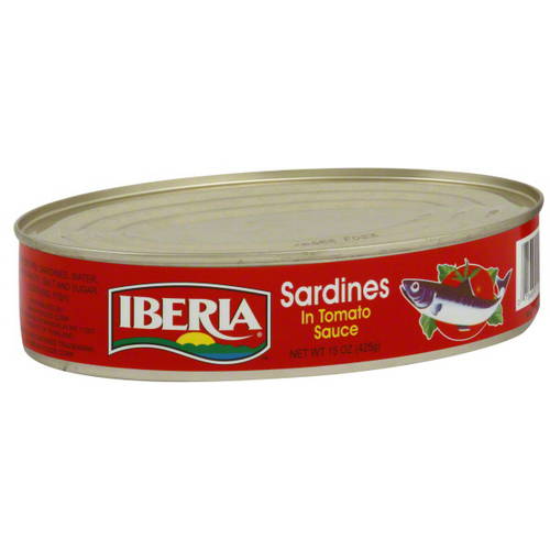 Iberia Oval Sardines In Tomato Sauce , 15 oz. (Pack of 24)