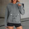 thumbnail image 5 of Sweatshirts for Women Long Sleeve Pocket Hooded Printed Sweatshirt,Womens Tops Plus Size Dark Gray XXL, 5 of 6