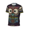 thumbnail image 6 of Wukai Boho Owl Print Men's Short-Sleeved Mesh T-Shirt,Quick-Dry Short Sleeve Workout T-Shirt-X-Small, 6 of 8