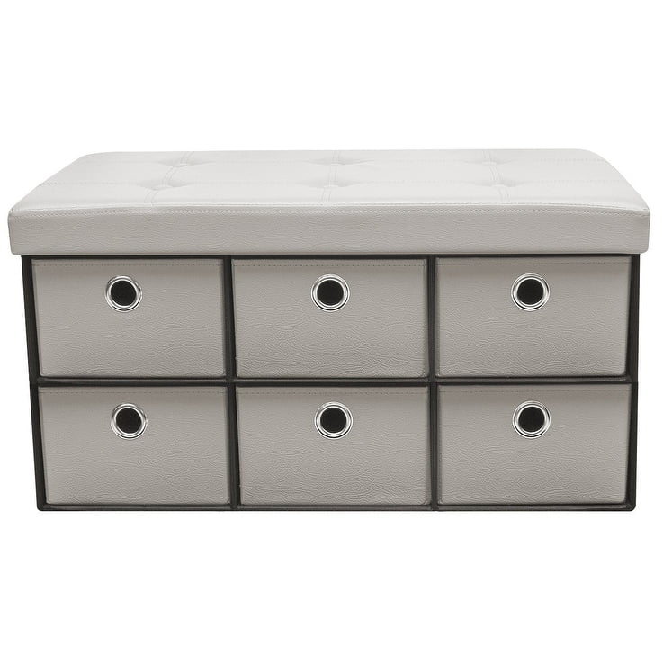 Sorbus Storage Bench Chest With Drawers Sorbus Storage Bench Chest with Drawers Collapsible Folding Bench