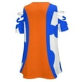 thumbnail image 5 of Blue And Orange Womens Summer V Neck Zipper Top Short Sleeve T Shirt Off Shoulder Top Casual Classy Loose Shirts, 5 of 7