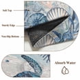thumbnail image 6 of 6ft Round Rug, Blue Turtle Coastal Non-Skid Rubber Backing Large Area Rugs - Living Room Bedroom Home Office, Nautical Beach Sea Ocean Coral Indoor Floor Mat Carpets Washable Rug, 6 of 9