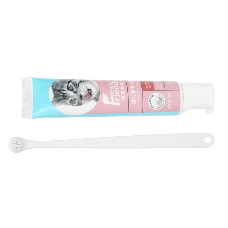 ESTINK Pet Cat Toothbrush And Toothpaste Set Tooth Cleaning Soft Head Brush Dental Care Tools Pet Toothpaste
