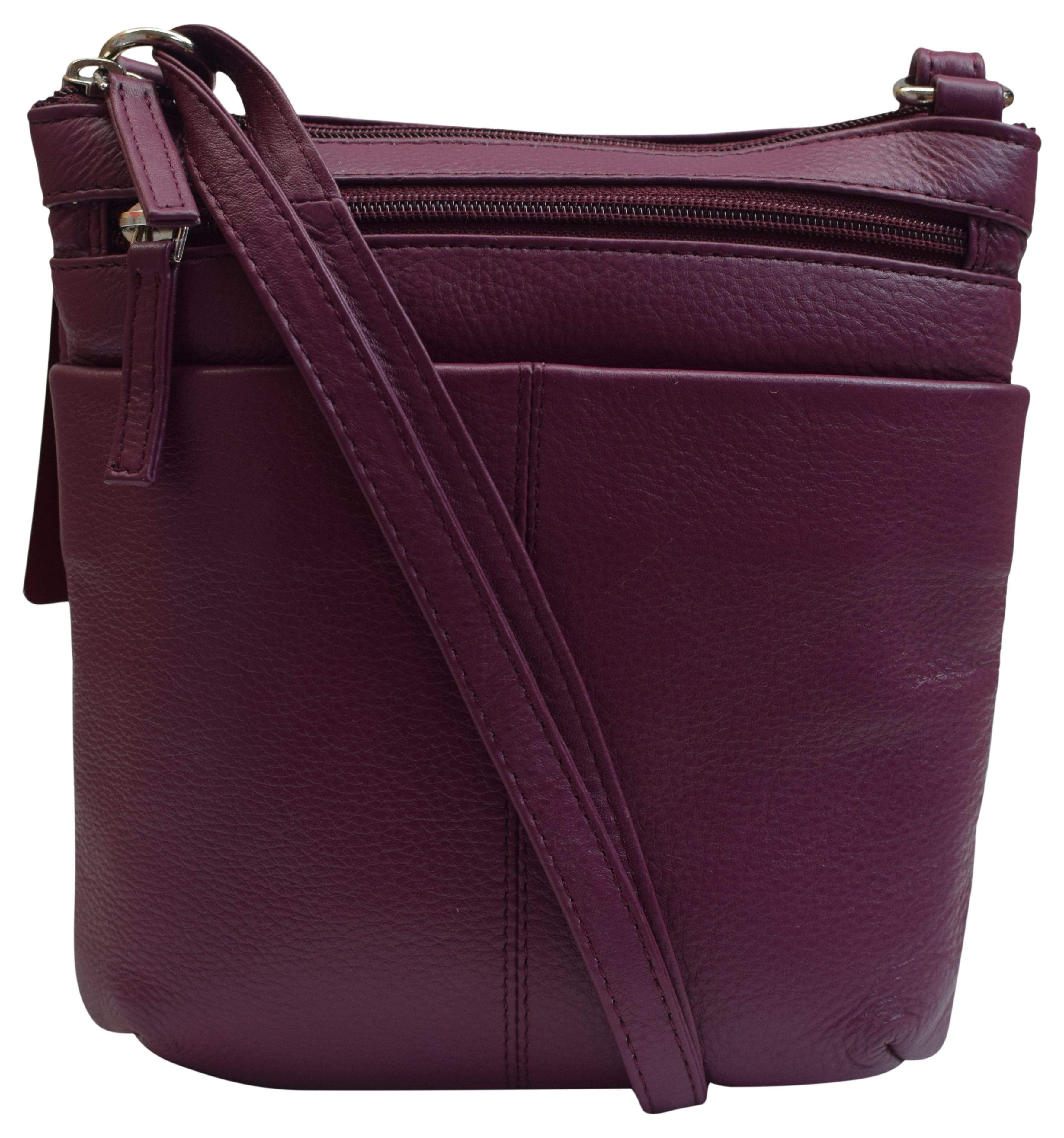 Luxury Womens Zipper Purse Handbag Genuine Leather Ladies Crossbody ...
