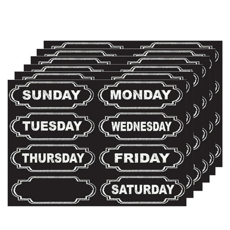 UPC: 0194629073665 | Ashley Productions Die-Cut Chalkboard Days of the Week Magnets 8/Pack 6 Packs (ASH19002-6)