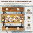 thumbnail image 5 of GVN Outdoor Dining Sets,Patio Dining Sets,Patio Picnic Table Bench Set with Acacia Wood Tabletop and Benchtop, 5 of 11