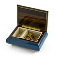 thumbnail image 2 of Hand-made 30 Note Royal Blue Edelweiss Inlay Musical Jewelry Box - Can't Take My Eyes Off You, 2 of 2