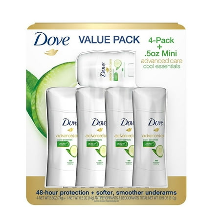 Dove Advanced Care Deodorant, Cool Essentials, 2.6 Oz, 4 Ct