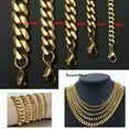thumbnail image 4 of 3/5/7/9/11mm Silver/Gold Stainless Steel Cuban Link Necklace Chain Choker 16-24", 4 of 9