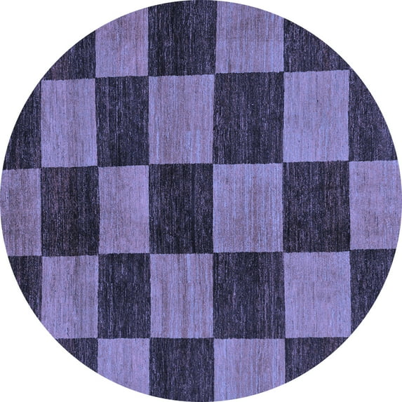 Ahgly Company Indoor Round Oriental Blue Modern Area Rugs, 6' Round