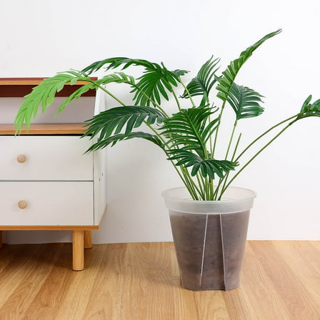 PTOOTP 2Pcs Clear Plastic Plant Pots with Drainage Holes for Succulents and Cactus