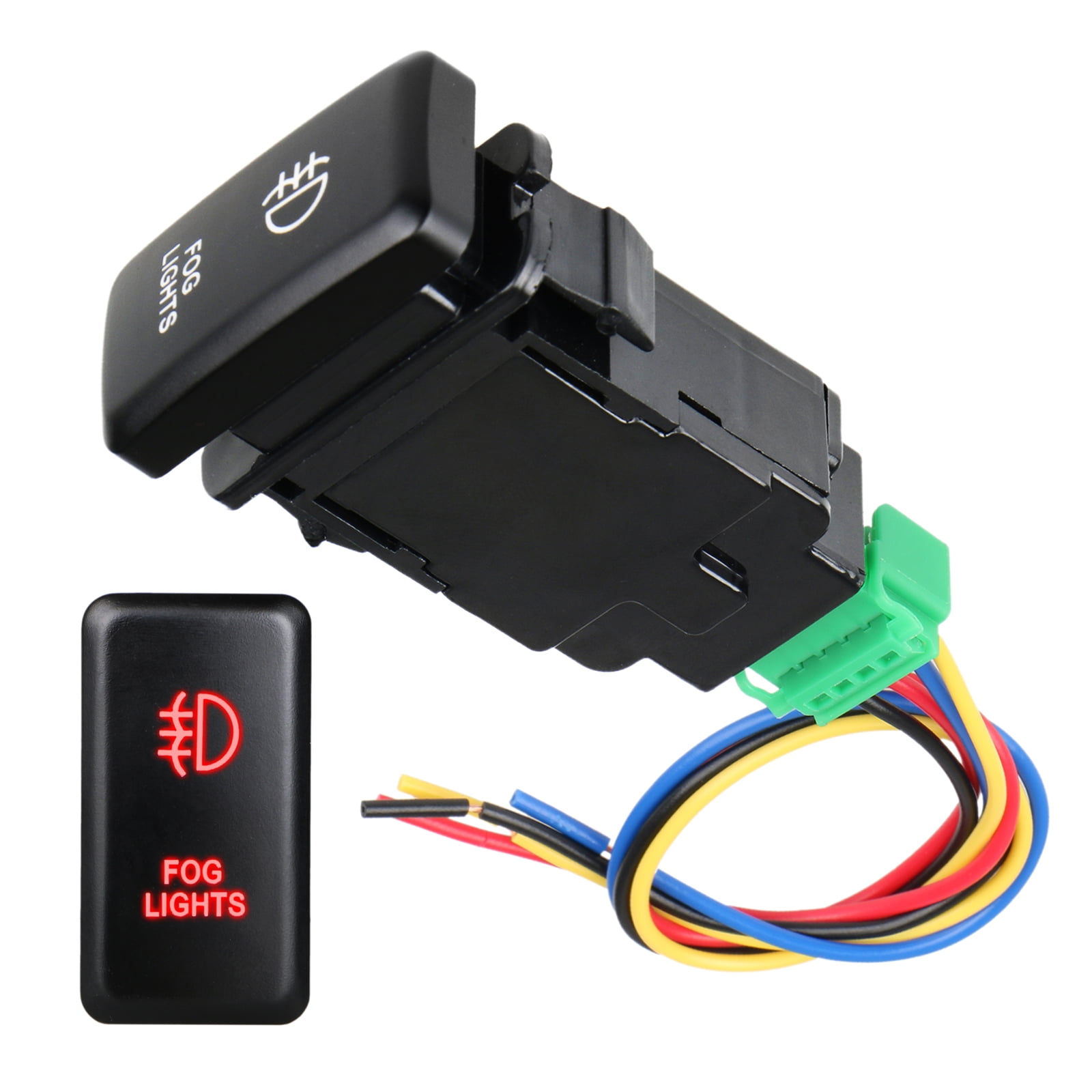 12V Red LED Work Lights Push Button Switch for Toyota Fortuner Hilux Tacoma 2005-2011