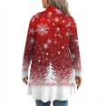 thumbnail image 4 of Women's Fall and Winter Fashion Casual Print Long Sleeve Mid-Length Cardigan Jacket, Christmas Theme for Holiday Season,Wine,4XL, 4 of 6