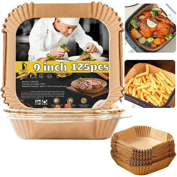 Forro de papel desechable Air Fryer, 23 cm, cuadrado, 125 unidades