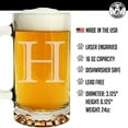 thumbnail image 6 of Etched Monogram 16oz Glass Beer Mug (Letter H), A-Z Customized Beer Gifts for Men, Personalized Beer Glasses, Custom Engraved Birthday Gifts for Him, Initial, Name, Husband Dad, Regalos Personalizados, 6 of 7