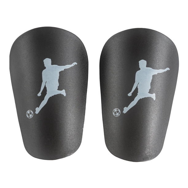 2 mini espinilleras de fútbol, protección para piernas, equipo de fútbol Negro XS