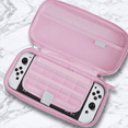 thumbnail image 2 of Hard Protective Case for Nintendo Switch/OLED Console - Portable Travel Storage Bag with Durable Pouch-Pink, 2 of 7