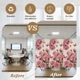 thumbnail image 6 of Pink Roses Window Privacy Film, Spring Floral Elegant Pastoral Butterfly Retro Static Cling UV Sun Blocking Tint Film Heat Control Windows Films for Bedroom Bathroom, Window Stickers 23.6"x59", 6 of 8