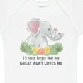 thumbnail image 4 of Inktastic I'll Never Forget That My Great Aunt Loves Me Cute Elephants Boys or Girls Baby Bodysuit, 4 of 5
