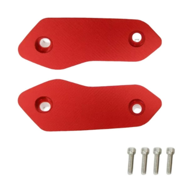 2x Placas de bloqueo de espejo de motocicleta Decoraciones de aleación de aluminio de repuesto Rojo