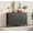 Black, variant on EastVita Fluted Dresser 47 Inch Wide Storage Organizer Cabinet for Living Room Hallway Entryway Grey