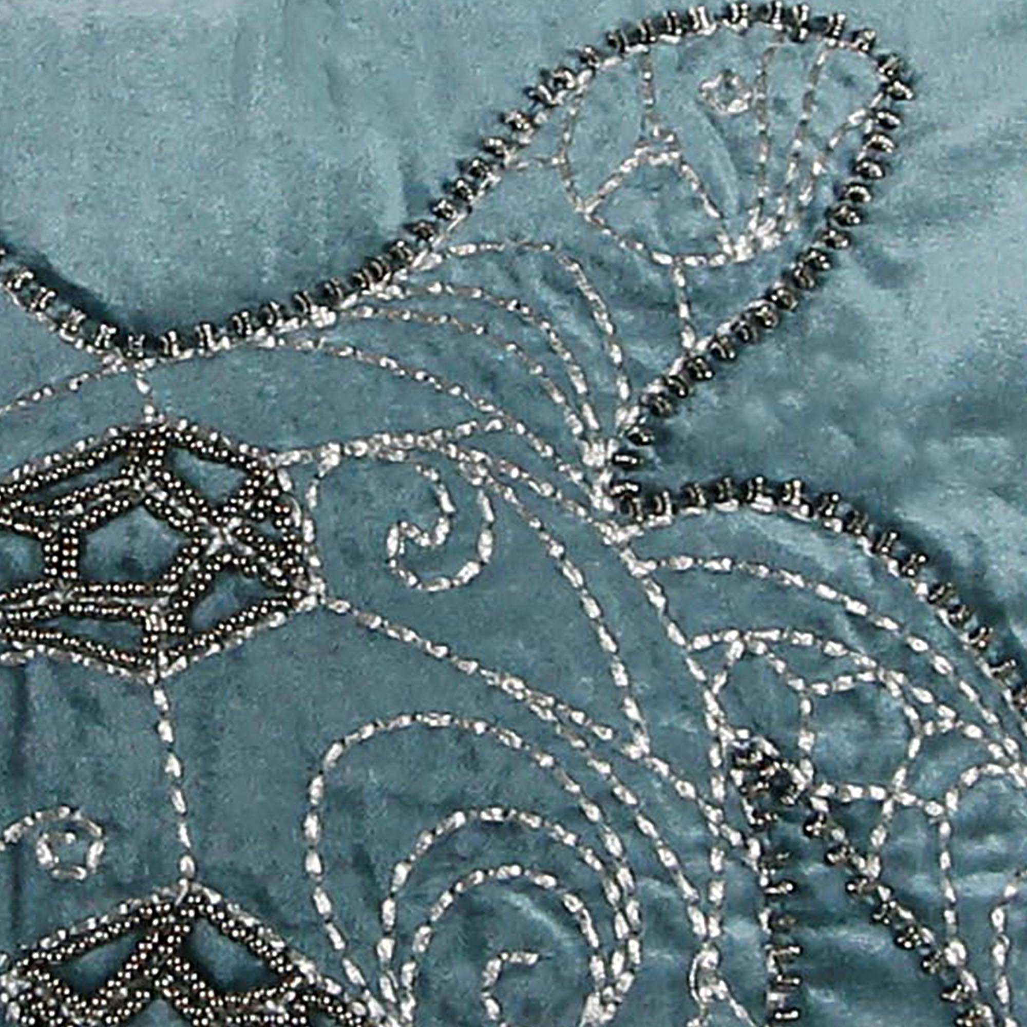 Jordan Manufacturing 18" x 18" Turquoise Turtle Nautical Square Reversible Decorative Throw Pillow with Welt and Bead Accent