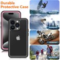 thumbnail image 5 of Casetego for iPhone 15 Pro Max Waterproof Case,IP68 14FT Underwater Dustproof Shockproof Rugged with Built-in Screen Protector Full Protect Phone Cover with Lanyard,Rose Red, 5 of 8