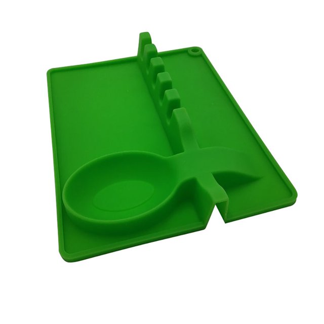 Reposacucharas 2 en 1 Bewildely soporte de espátula de silicona utensilios de cocina verde