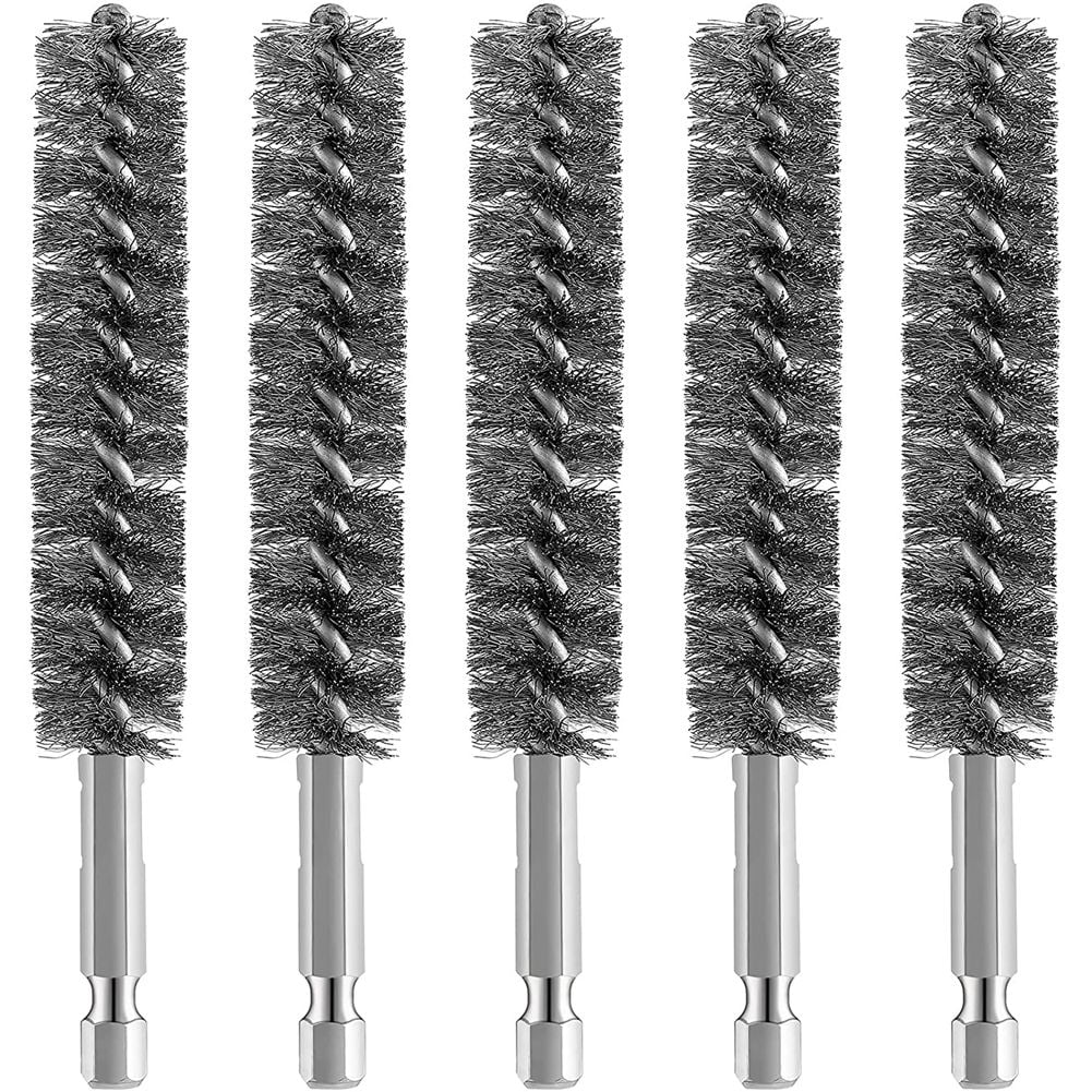 Stainless Steel Bore Brush Wire Brush for Power Drill Cleaning Wire Brush Stainless Steel Brush with Hex Shank Handle