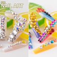 thumbnail image 4 of Diamantes de imitación con parte posterior plana, diamantes de imitación coloridos para decoración de uñas, cristal con parte posterior plana, colorido + AB + lápiz transparente y pinzas par, 4 of 5