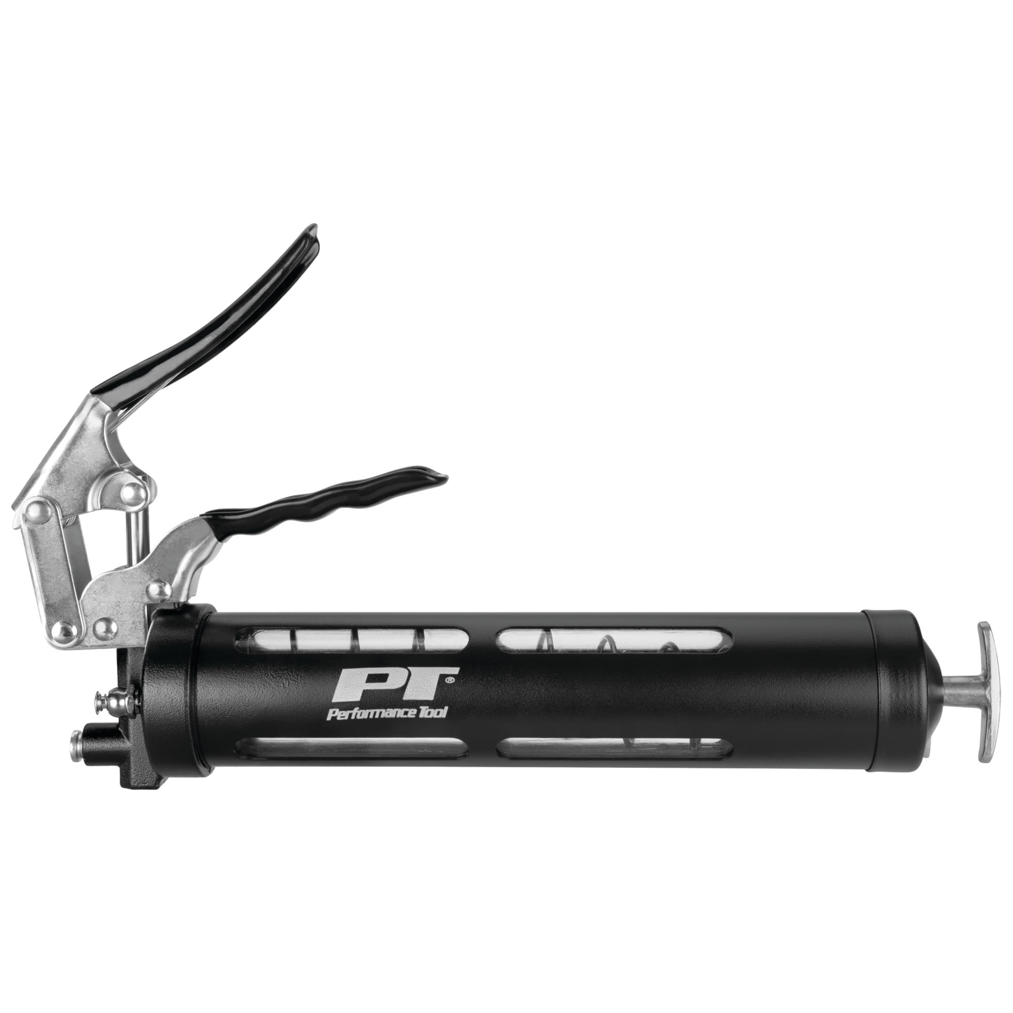 Performance Tool W54294 Clear View Pistol Action Manual Grease Gun with 12-Inch Wipe Hose and Coupler