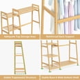 thumbnail image 4 of Bamboohomie Baby Closet Kids Wardrobe, 6-Shelf Kids Clothing Rack, Bamboo Baby Wardrobe, Natural, 4 of 9