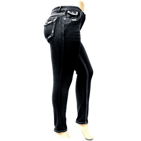 NEW JACK DAVID WOMEN'S PLUS SIZE Stretch premium BLACK denim jeans Skinny PANTS