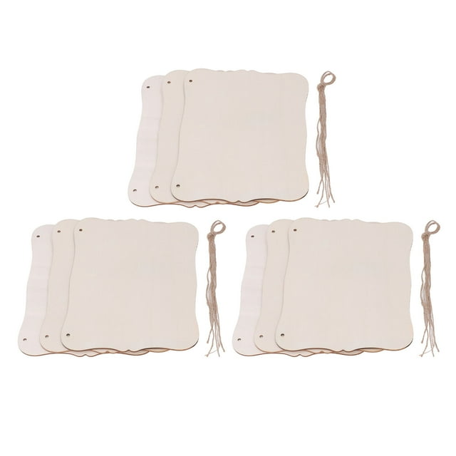 9 Unidades inacabado colgante signos DIY haciendo atractivo decorativo densidad en blanco placas de madera para decoración festiva