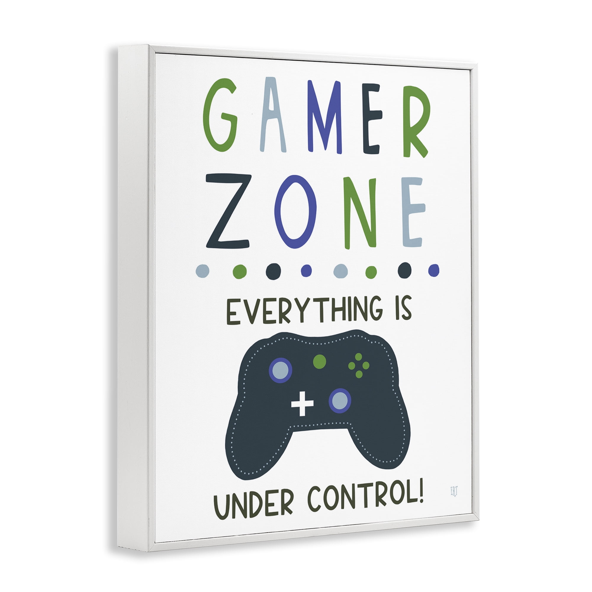 Stupell Industries Everything Under Control Gamer Zone White Framed Giclee Art, design by Elizabeth Tyndall