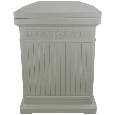 RTS Home Accents ParcelWirx Vertical Large Package Delivery Box with Lift Off Lid, Prestige Pewter Color