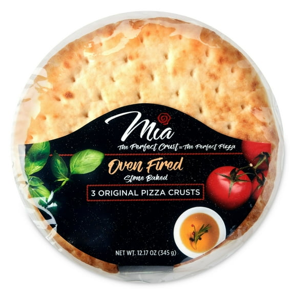 MIA brand 7" Oven-Fired, Stone-Baked, Original Pizza Crusts, 12.17 ounces, 3 Count pack of 1