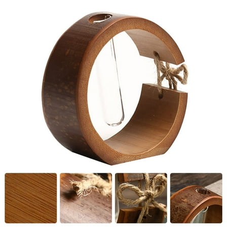 NICEMAL 1pc Bamboo Hydroponic Vase Creative bamboo Vase Flower Arrangement Vase