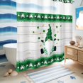 thumbnail image 5 of No Hook Shower Curtain with Built-in Rings - St. Patrick's Day Gnomes Clover Washable Waterproof Fabric Bathroom Curtains for Hotel,Rentals, 66 X 72 Inch Long ,Green Buffalo Check Plaid Clover, 5 of 9
