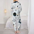 thumbnail image 5 of Kll Cartoon Planets Print Women'S Long Sleeve Pajamas With Pants Sleepwear Loungewear 2 Set-Xx-Large, 5 of 9