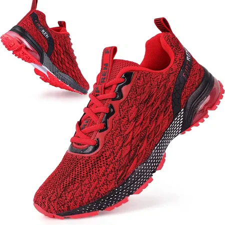

Men‘s Mesh Air Cushion Shock-absorbing Non-slip Lightweight Running Red Shoes Christmas Gift