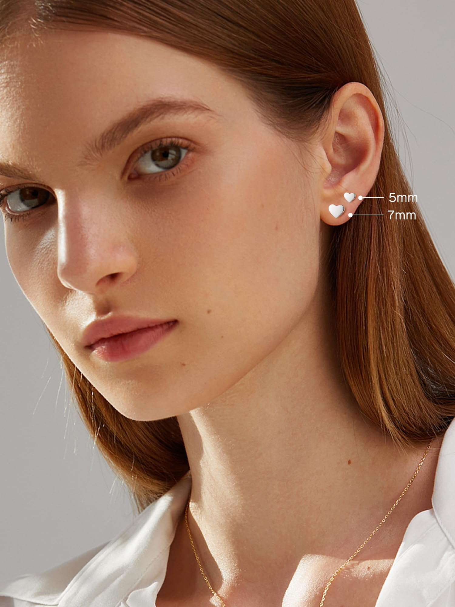 ChicSilver Valentine Day Gifts for Her Sterling Silver Heart Earrings Hypoallergenic Cute Tiny Stud Jewelry Birthday Gifts for Women Mom Girlfriend Wife