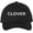 Black/White, variant on Clover Text Embroidered Baseball Cap | St. Patricks Day Structured Hat (Black/White)