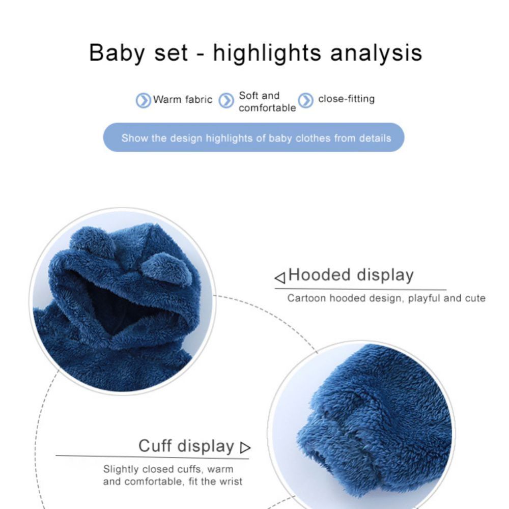 GYRATEDREAM Toddler Baby Boys Girls Fleece Pants Pullover Tops Set Winter Warm Sweatshirt Pants 2pcs Set With Bear Warm Hooded Outfits for 1-7Y