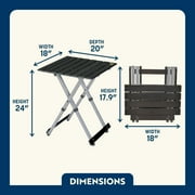 GCI Outdoor Compact Camp Table 20 Lightweight Folding Side Table, Black Chrome