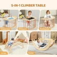 thumbnail image 4 of Ktaxon 5 in 1 Pikler Triangle Set with Cushion, Montessori Toddlers Wooden Climbing Toys Set Sensory Table Rocker Climber, Indoor Climbing Toys for Toddlers 1-3, with Collapsible Storage Basin, 4 of 10
