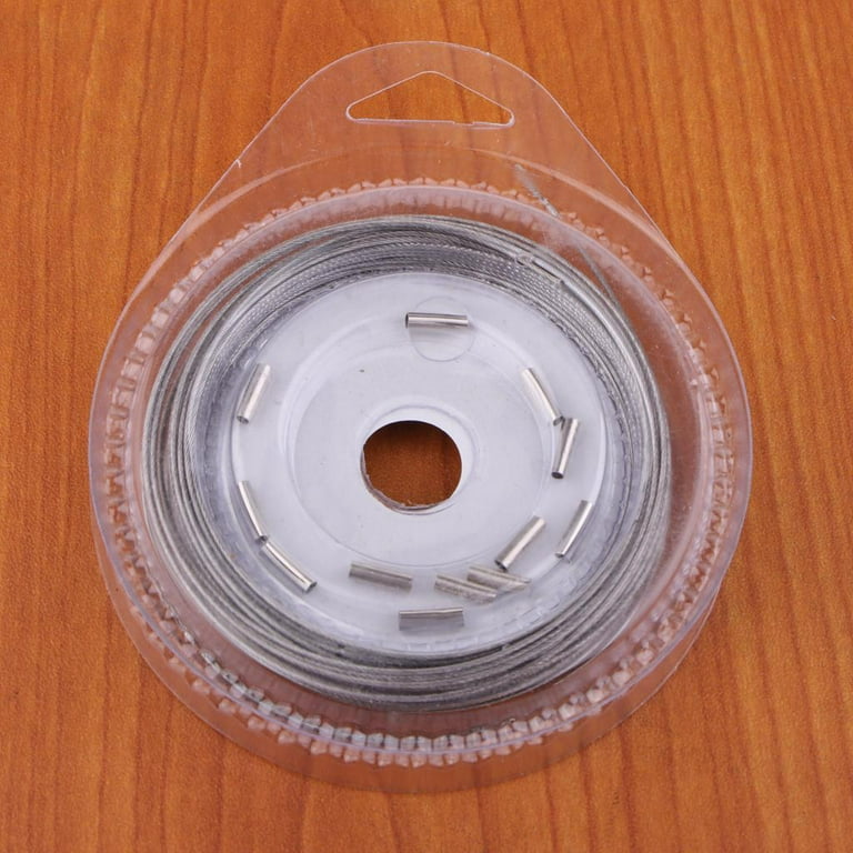 80lbs Fishing Line Wire Leader Vinyl Coated Stainless Steel Leader Wire 10 Meter with 12pcs Crimps Sleeves, Size: 80 lbs, Silver