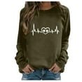 thumbnail image 2 of DDAPJ pyju Long Sleeve T-shirt for Women Dog Paw Heart Print Pullover Tops Teen Girls Cute Graphic Tees Loose Casual Round Neck Raglan Top Valentine's Day Fashion Gift Ideas Green L, 2 of 5